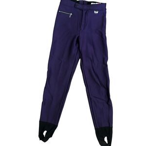 Schoeller Nils Classic Purple High Waist Fleece Lined‎ Stirrup Ski Pants Sz 10R
